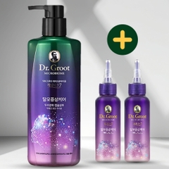 Dầu gội làm dày tóc tăng cường vi sinh vật da đầu Dr. Groot Microbiome Scalp Fortifying Hair Thickening Shampoo  400ml + 2 Ampoule Treatment 100ml