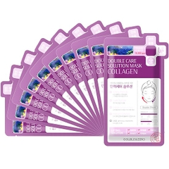 Mặt Nạ Tăng Độ Đàn Hồi Cho Da Mịn Màng Double & Zezo Double Care Solution Mask Collagen (set)