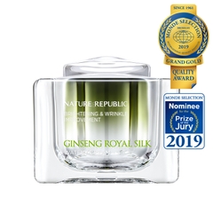 (Đã đổi mẫu) Bộ Sản Phẩm Dưỡng Trắng Chống Lão Hóa Kem Dưỡng Và Tinh Chất Vàng Nature Republic Ginseng Royal Silk 24k Gold Ampoule & Watery Cream Special Set