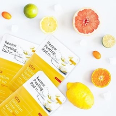 Mặt Nạ 2 Bước Tẩy Tế Bào Chết Dưỡng Sáng Da Biorace Renew Peeling Pad Vita Solution Tone Up Mask