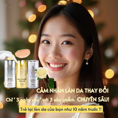 Bộ 3 sản phẩm hàng ngày cao cấp trẻ hóa da căng bóng/ Bộ dưỡng ẩm phục hồi da tái tạo da tổn thương sau thủ thuật sau trị liệu da Three Days Love Best Set 3 Steps Concentrator Healler Recovery Balm Set