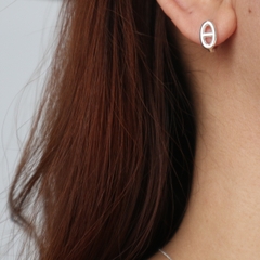 Bông Tai Bạc 925 Hermes Khoanh