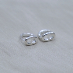 Bông Tai Bạc 925 Hermes Khoanh