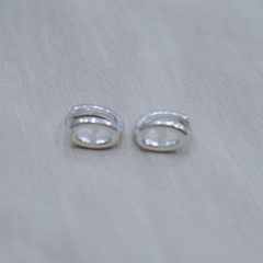 Bông Tai Bạc 925 Hermes Khoanh