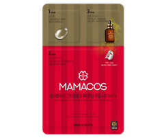 Mamacos 3 Steps Silk Peptide Anti-Wrinkle & Whitening Dual Sheet Mask 30g (foam+ampoule+sheet)