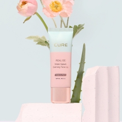 Kem dưỡng trắng nâng tông da có chức năng chống nắng làm đều màu da dưỡng ẩm làm dịu da Cure Realoe Water Splash Calming Tone Up Cream SPF50+/ PA++++ 40g
