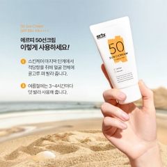 Kem chống nắng làm trắng cải thiện đàn hồi dưỡng ẩm bảo vệ da tối ưu ERTY 50 Sun Cream SPF50+ PA++++ 50ml
