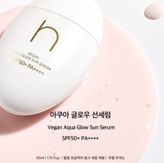 Kem chống nắng thuần chay nâng tông trong suốt tạo độ căng bóng da rạng rỡ kết cấu tinh chất Hamel Vegan Aqua Glow Sun Serum SPF50+ PA++++ 50ml