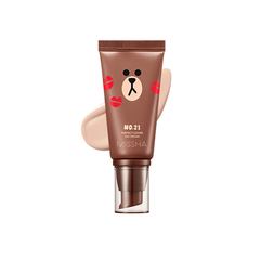 Kem Nền Che Khuyết Điểm Missha Perfect Cover B.B Cream #21 Light Beige SPF42/PA+++[Line Friends Edition – Gấu Brown]