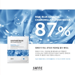Mặt nạ làm dịu da dưỡng ẩm cao làm mát và phục hồi sức sống da chứa chứa 87% nước hoa cúc Dr.Sante Azulene Soother Mask