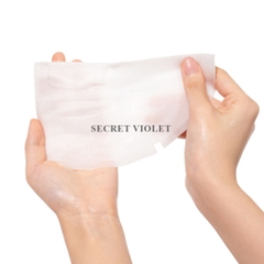 Mặt nạ chứa collagen và tế bào gốc làm trắng da và cải thiện nếp nhăn da căng bóng Secret Violet 7 Days Pure White Plus Mask Sheet Collagen PDRN Cica EGF FGF IGF * 5 miếng