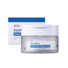 Miếng toner dạng bán gel hóa các tấm sợi tre tự nhiên bằng cách thêm H20 Dr.Sante Azulene Soother Semi-Gel Toner Pad 80 pads
