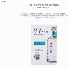 Mặt Nạ Làm Dịu Tăng Cường Hàng Rào Bảo Vệ Da Missha Real Solution Tencel Sheet Mask Ceramide