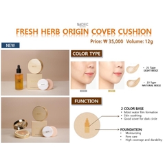 Phấn Nước 3 In 1 Che Khuyết Điểm, Tái Tạo Dưỡng Trắng, Chống Lão Hóa Nacific Fresh Herb Origin Cover Cushion 12g SPF 50+ / PA +++