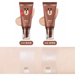 Kem Nền Che Khuyết Điểm Missha Perfect Cover B.B Cream #21 Light Beige SPF42/PA+++[Line Friends Edition – Gấu Brown]