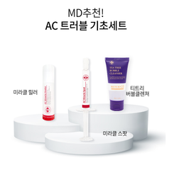 Bộ chăm sóc da mụn Three Days Love Time72 AC Trouble Basic Set (Return10 Tea Tree Bubble Cleanser + Quản lý tế bào chết, bã nhờn dư thừa Time72 Miracle Spongilla + Serum làm dịu da trị mụn Time72 AC Miracle Healer)