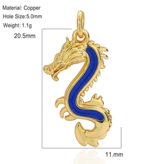 Charm treo hình con rồng xanh dương đậm