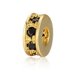 Charm hợp kim chặn hạt mạ vàng đính đá 3*6mm