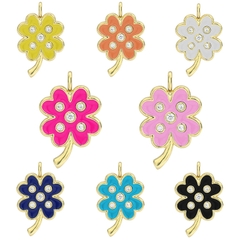 Charm treo hình cỏ bốn lá đính đá
 xanh dương đậm