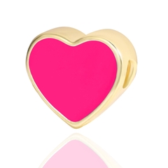 Charm hình trái tim xỏ ngang
 đen