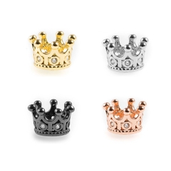 Charm hợp kim vương miệng đính đá đen