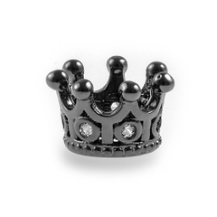 Charm hợp kim vương miệng đính đá đen