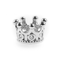 Charm hợp kim vương miệng đính đá đen