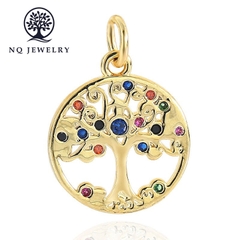 Charm hợp kim treo hình tròn phối cây trí tuệ 
 MÀU VÀNG