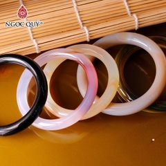 Vòng nguyên khối đá Chalcedony mã não bản 10mm - [Lô C0601 - Bản C]