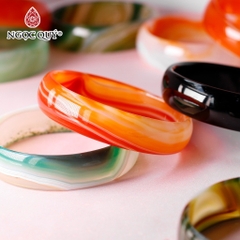 Vòng nguyên khối đá mã não bản hẹ 14mm - [Lô C0600 - Bản D]