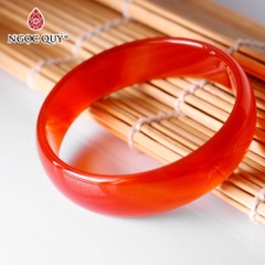 Vòng nguyên khối đá mã não bản hẹ 14mm - [Lô C0600 - Bản D]