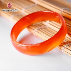 Vòng nguyên khối đá mã não bản hẹ 14mm - [Lô C0600 - Bản D]