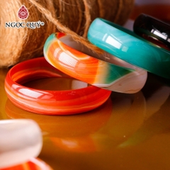 Vòng nguyên khối đá mã não bản hẹ 14mm - [Lô C0600 - Bản D]