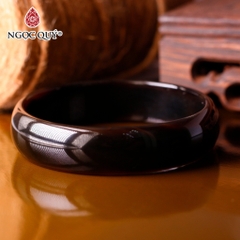 Vòng nguyên khối đá mã não bản hẹ 14mm - [Lô C0600 - Bản D]