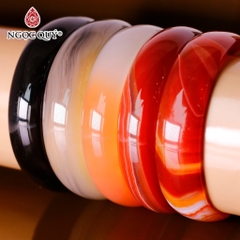 Vòng nguyên khối đá mã não bản hẹ 14mm - [Lô C0600 - Bản D]