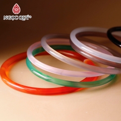 Vòng nguyên khối đá Chalcedony mã não bản 4mm - [Lô C0601 - Bản A]