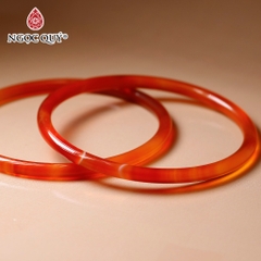 Vòng nguyên khối đá Chalcedony mã não bản 4mm - [Lô C0601 - Bản A]