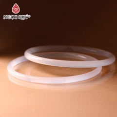 Vòng nguyên khối đá Chalcedony mã não bản 4mm - [Lô C0601 - Bản A]