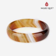 Vòng nguyên khối đá mã não bản hẹ 14mm - [Lô C0600 - Bản D]