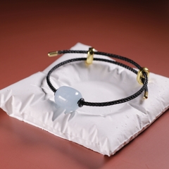 Vòng tay dây thép lu thống đá Aquamarine