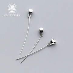Charm bạc móc khoen dài móc mặt dây chuyền