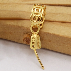 Charm bạc khoen móc mặt phật, mặt tỳ hưu hình kim tiền