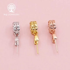 Charm bạc khoen móc mặt phật, mặt tỳ hưu hình kim tiền