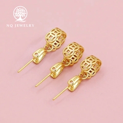 Charm bạc khoen móc mặt phật, mặt tỳ hưu hình kim tiền
