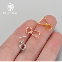Charm bạc khoen kim tiền móc mặt dây chuyền