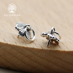 Charm bạc phụ kiện làm mặt dây chuyền hình hoa
