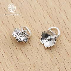 Charm bạc phụ kiện làm mặt dây chuyền hình hoa