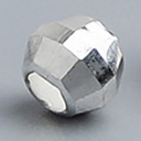 Charm bi bạc đa giác trơn xỏ ngang