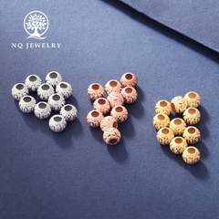 Charm bạc bi tròn họa tiết