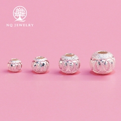Charm bạc bi tròn họa tiết